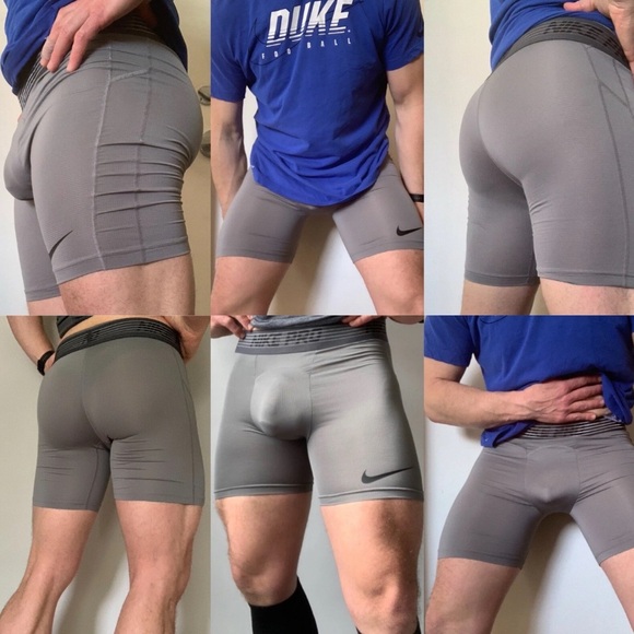 Nike Gray Men’s Compression Shorts Moisture-Wicking PerformanceJOCK GYM GEAR EUC - Picture 3 of 5